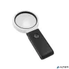 Nagyító, 90 mm, kihajtható állvánnyal, LED fénnyel, WEDO, fekete/fehér