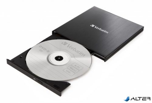 CD/DVD író, vékony, fém ház, USB 3.2 - USB-C, VERBATIM