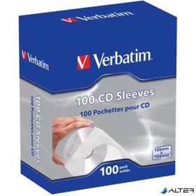   CD/DVD boríték, papír, ablakos, bebújtatós fül, VERBATIM, fehér