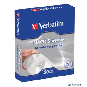   CD/DVD boríték, papír, ablakos, bebújtatós fül, VERBATIM, fehér