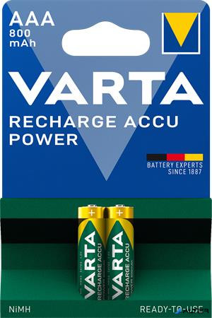 Tölthető elem, AAA mikro, 2x800 mAh, előtöltött, VARTA 'Power'