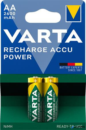 Tölthető elem, AA ceruza, 2x2600 mAh, előtöltött, VARTA 'Power'