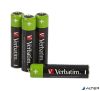 Tölthető elem, AAA mikro, 4x950 mAh, VERBATIM
