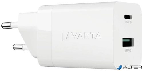 Hálózati töltő, 1xUSB, 1x USB-C kimenet, 38W, VARTA "Speed"