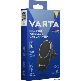   Autós tartó és töltő, Qi/USB-C PD, 15W, VARTA 'Mag Pro'