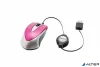 Egér, vezetékes, optikai, kisméret, USB, VERBATIM 'Go Mini', ezüst-ciklámen