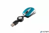 Egér, vezetékes, optikai, kisméret, USB, VERBATIM 'Go Mini', ezüst-karibikék