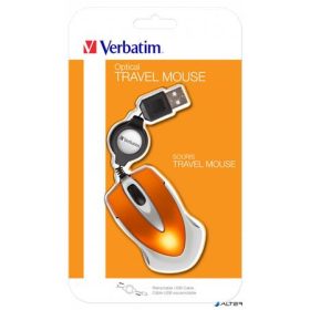   Egér, vezetékes, optikai, kisméret, USB, VERBATIM 'Go Mini', ezüst-lávaszínű