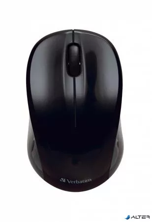 Egér, vezeték nélküli, optikai, közepes méret, USB, VERBATIM "Go", fekete
