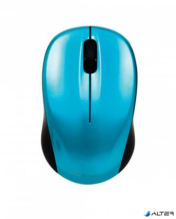 Egér, vezeték nélküli, optikai, közepes méret, USB, VERBATIM 'Go', karibikék