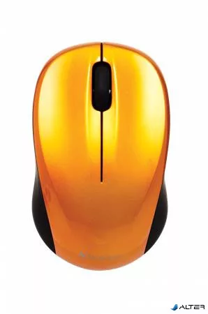 Egér, vezeték nélküli, optikai, közepes méret, USB, VERBATIM 'Go', lávaszínű