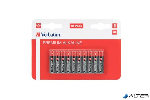 Elem, AAA, alkáli, 10 db, VERBATIM "Premium"