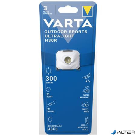 Fejlámpa, LED, kültéri, VARTA 'Ultralight H30R', fehér