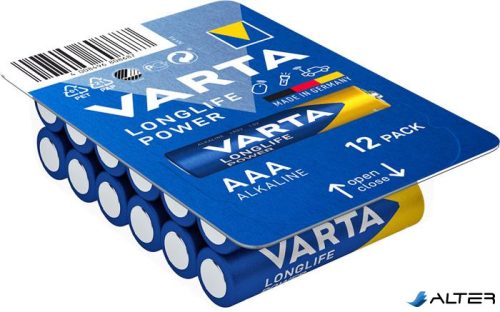 Elem, AAA mikro, 12 db, VARTA "Longlife Power"