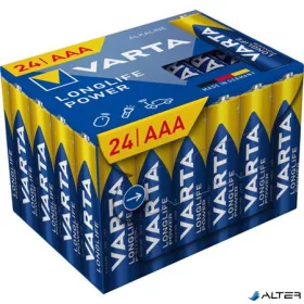   Elem, AAA mikro, 24 db, műanyagmentes, VARTA "Longlife Power"