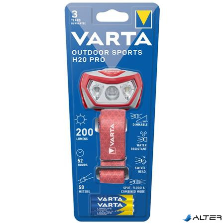 Fejlámpa, LED, kültéri, VARTA "H20 Pro"