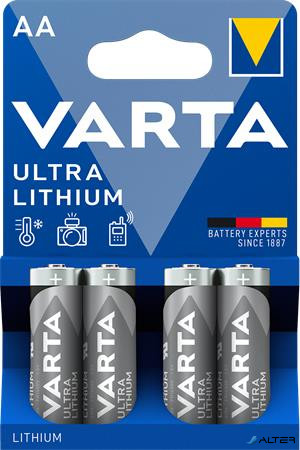 Elem, AA ceruza, 4 db, lítium, VARTA 'Ultra Lithium'