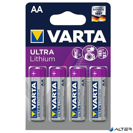 Elem, AA ceruza, 4 db, lítium, VARTA 'Ultra Lithium'