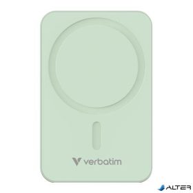   Power bank, mágneses (vezeték nélküli), 20.000mAh, VERBATIM "Charge n Go Essentials", zöld