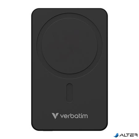 Power bank, külső akkumulátor, vezeték nélküli, 10.000mAh, VERBATIM "Charge n Go Essentials", fekete