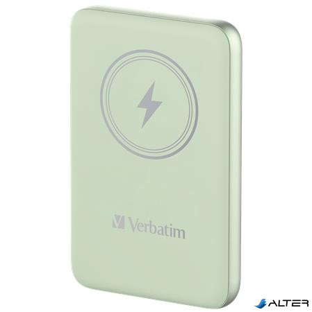 Hordozható akkumulátor, vezeték nélküli töltés, 10000 mAh, VERBATIM "MCP-10, zöld