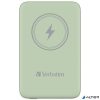 Hordozható akkumulátor, vezeték nélküli töltés, 10000 mAh, VERBATIM "MCP-10, zöld