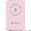 Hordozható akkumulátor, vezeték nélküli töltés, 10000 mAh, VERBATIM "MCP-10, rózsaszín