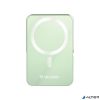 Power bank, külső akkumulátor, mágneses (vezeték nélküli), 10.000mAh, kitámasztó, VERBATIM "Charge n Go", zöld