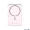 Power bank, külső akkumulátor, mágneses (vezeték nélküli), 10.000mAh, kitámasztó, VERBATIM "Charge n Go", rózsaszín