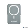 Power bank, külső akkumulátor, mágneses (vezeték nélküli), 10.000mAh, kitámasztó, VERBATIM "Charge n Go", szürke