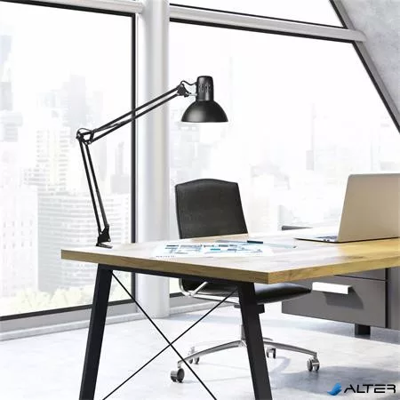 Asztali lámpa, energiatakarékos, felfogatható, MAUL 'Study', fekete