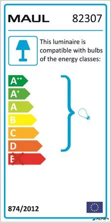 Asztali lámpa, energiatakarékos, felfogatható, MAUL "Study", ezüst