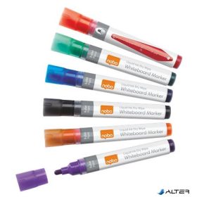   Táblamarker készlet, 1-3 mm, folyékonytintás, NOBO, 6 különböző szín