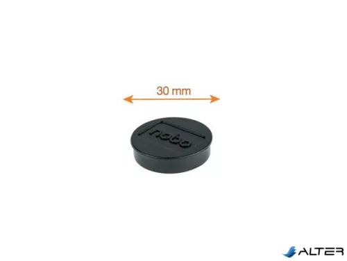 Korong mágnes, fehértáblához, 30 mm, 4 db, NOBO, fekete