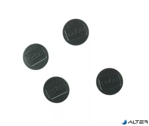 Korong mágnes, fehértáblához, 30 mm, 4 db, NOBO, fekete