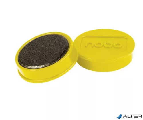 Mágneskorong, erős, 38 mm, 10 db, NOBO, sárga