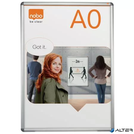Posztertábla, fali, A0 méret, alumínium keret, NOBO "Essence"