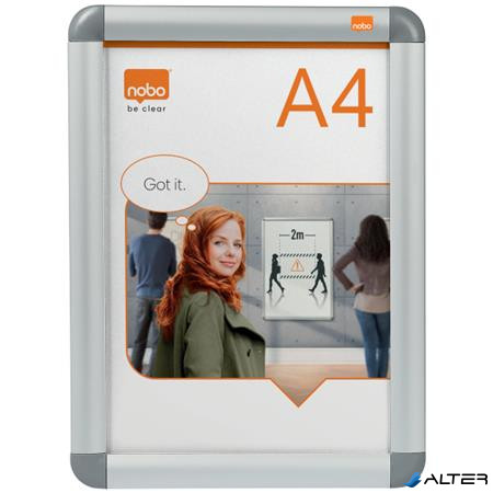Posztertábla, fali, A4 méret, alumínium keret, NOBO 'Essence'