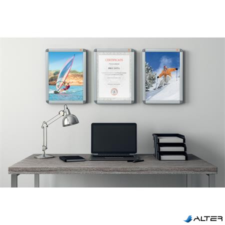 Posztertábla, fali, A4 méret, alumínium keret, NOBO 'Essence'