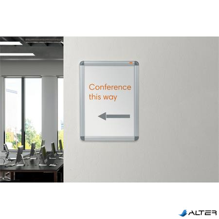 Posztertábla, fali, A4 méret, alumínium keret, NOBO 'Essence'