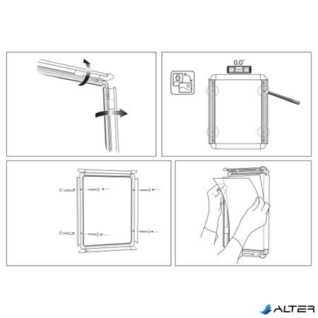 Posztertábla, fali, A4 méret, alumínium keret, NOBO 'Essence'