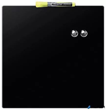 Üzenőtábla, mágneses, írható, fekete, 36x36 cm, NOBO/REXEL