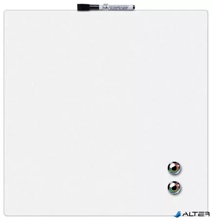 Üzenőtábla, mágneses, írható, fehér, 36x36 cm, NOBO/REXEL