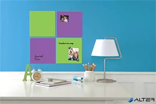 Üzenőtábla, mágneses, írható, lila, 36x36 cm, NOBO/REXEL