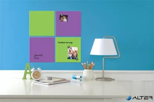 Üzenőtábla, mágneses, írható, lila, 36x36 cm, NOBO/REXEL