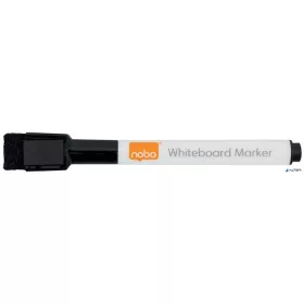   Táblamarker, kúpos hegyű, 2 mm, mágneses kupakkal, NOBO, fekete