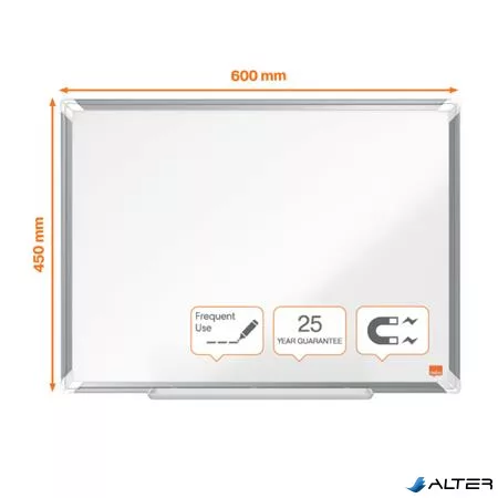 Fehértábla, zománcozott, mágneses, 60x45 cm, alumínium keret, Ecolabel, NOBO 'Premium Plus'
