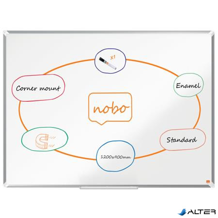 Fehértábla, zománcozott, mágneses, 120x90 cm, alumínium keret, Ecolabel, NOBO 'Premium Plus'