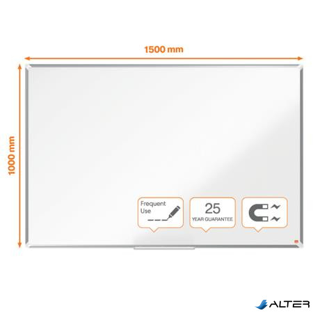 Fehértábla, zománcozott, mágneses, 150x100 cm, alumínium keret, Ecolabel, NOBO 'Premium Plus'