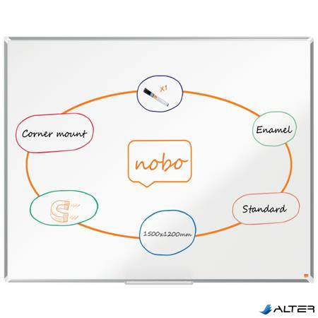 Fehértábla, zománcozott, mágneses, 150x120 cm, alumínium keret, Ecolabel, NOBO 'Premium Plus'